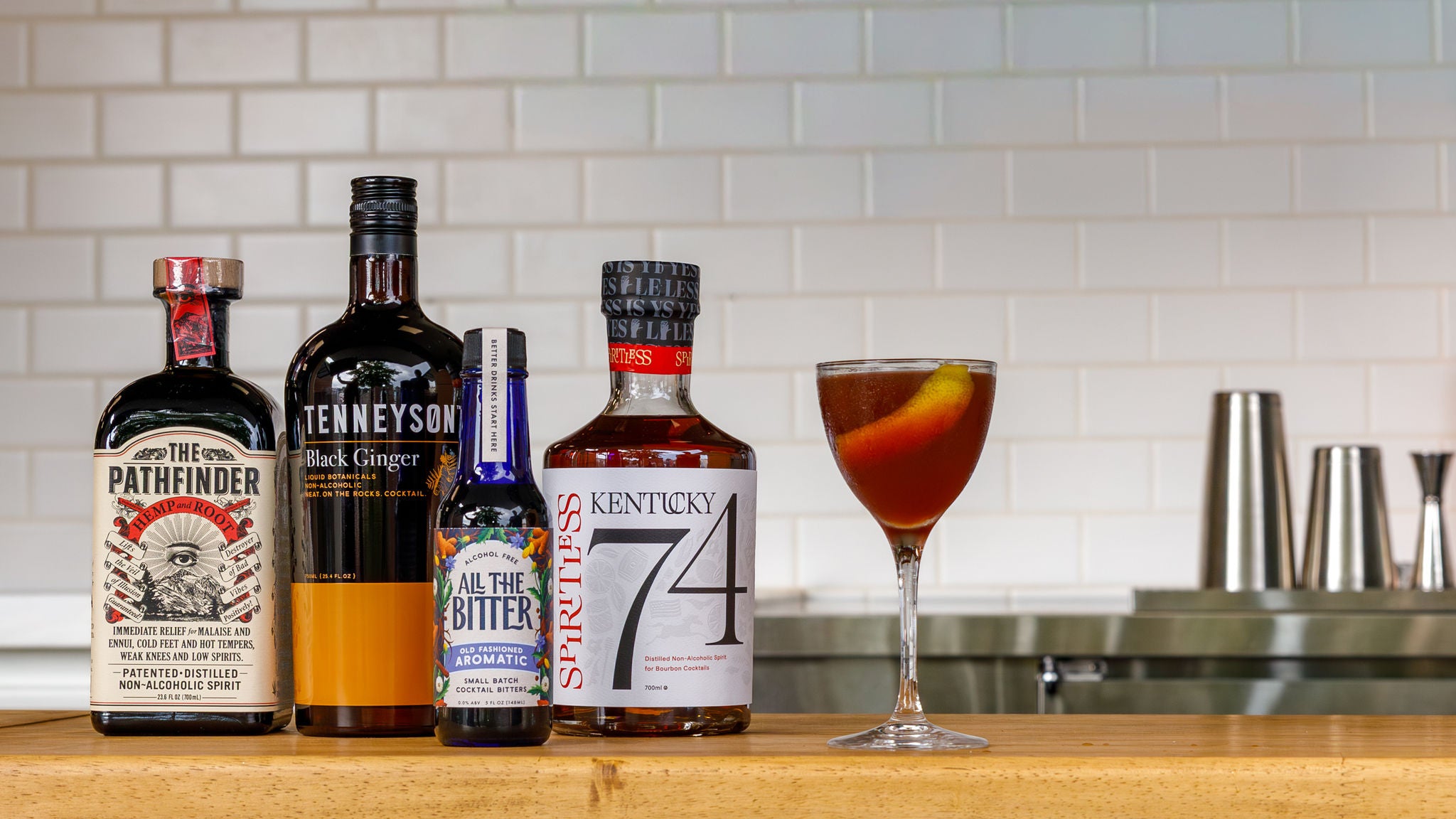 non alcoholic cocktail with tenneyson, pathfinder, kentucky 74